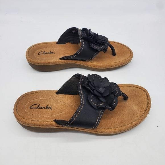 Clarks Shoes Womens 8M Brynn Style  Comfort Insole Leather Thong Sandals - Picture 6 of 9